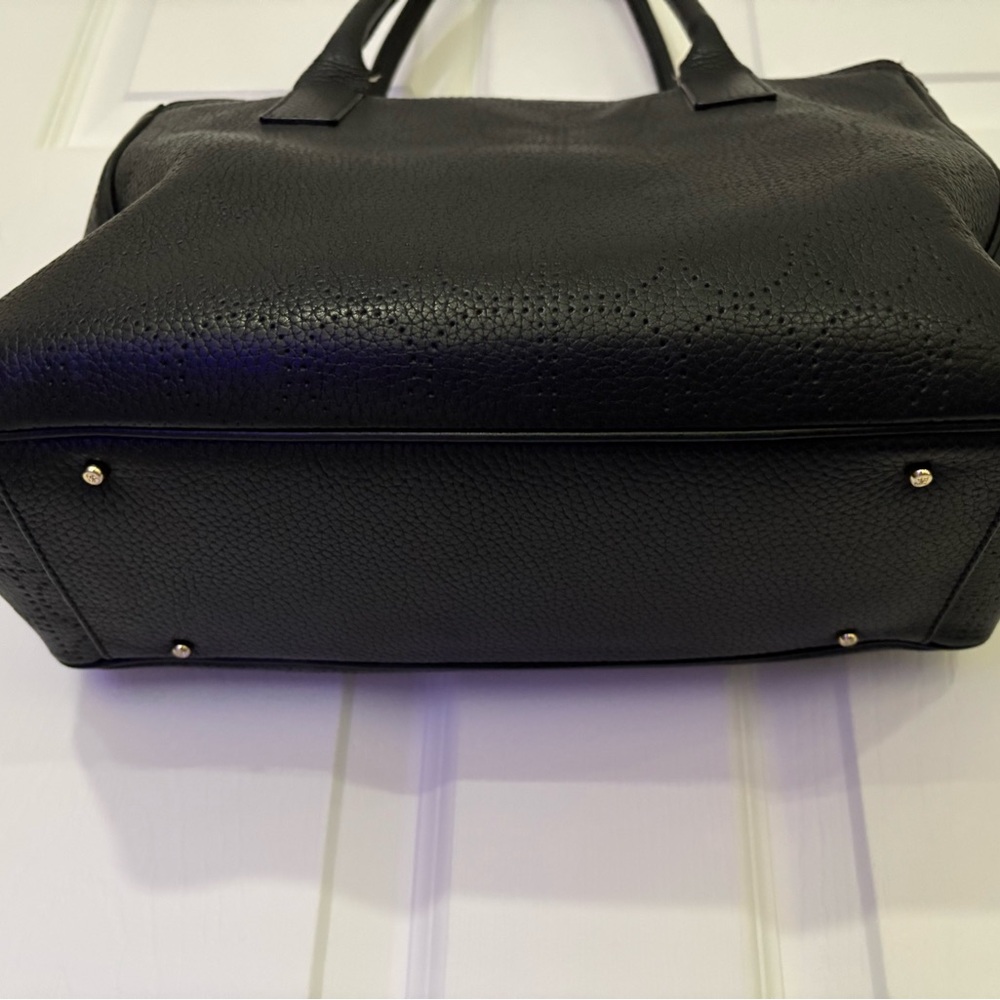 EUC Kate Spade Noel Rue Black Tote Perforated Pebbled Leather Handbag - Picture 10 of 15